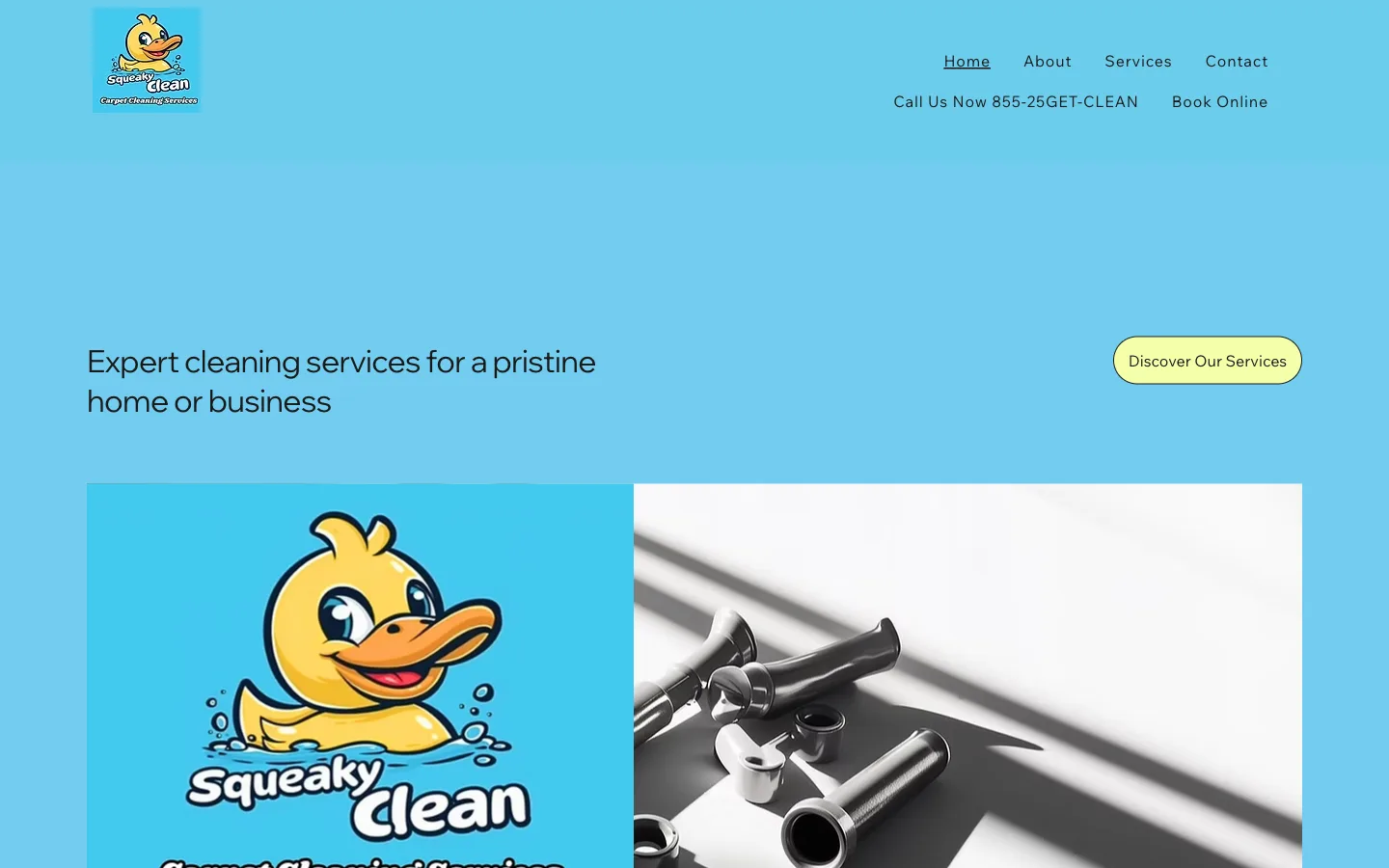 Squeaky Clean's old website, before WatchLocal — March 2026